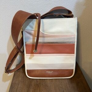 Radley London Medium Zip Around Striped Crossbody Bag Purse